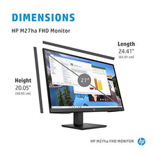 Load image into Gallery viewer, HP M27ha FHD Monitor - Full HD Monitor (1920 x 1080p) - IPS Panel and Built-in Audio - VESA Compatible 27-inch Monitor Designed for Comfortable Viewing with Height and Pivot Adjustment - (22H94AA#ABA)
