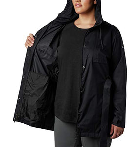 Columbia Women's Pardon My Trench Rain Jacket,Black,Small