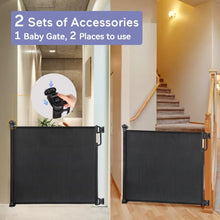 Load image into Gallery viewer, Momcozy Retractable Baby Gate, 33" Tall, Extends up to 55" Wide, Child Safety Baby Gates for Stairs, Doorways, Hallways, Indoor, Outdoor
