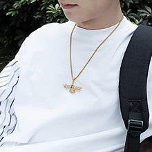 Load image into Gallery viewer, Nsitbbuery Hip Hop Farvahar Stainless Steel Zoroastrian Tag Pendant Stainless Steel Chain Necklace
