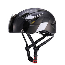 Load image into Gallery viewer, FAROOT Unisex Adult Bike Helmets, Adjustable Savant Road Bicycle Helmet High Density PC Protective Crash Helmet with Windshield Glasses and Tail Light for Men Women Cycling Mountain Biking (Black)
