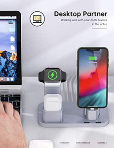 Conido Charging Station for Apple Products, 3 in 1 Charging Dock for Apple Watch SE 6 5 4 3 2 1, Charging Stand for AirPods 1 2 iPhone SE New 11 Pro Max XR XS Max X 8 Plus 7 Plus 6S Plus 5 5S SE 5C