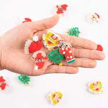 Load image into Gallery viewer, CY2SIDE 20PCS Christmas Glowing Shoe Charm for Clogs, Santa Glow in the Dark Shoe Decoration Charm for Kids, Bracelet Wristband Charm for Toddlers, Shoe Decor for Slip on, Christmas Treasure Toys Mini
