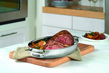 Load image into Gallery viewer, Viking 3-Ply Stainless Steel Oval Roaster with Metal Induction Lid and Rack, 8.5 Quart
