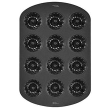 Load image into Gallery viewer, Wilton Non-Stick Mini Fluted Tube Pan, 12-Cavity, Steel, Multi-Cavity Mini Cake Pan, Black
