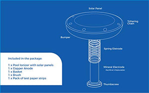 SUNTOUCH TREASURES Solar Pool Maid Ionizer - Floating Water Cleaner and Purifier Keeps Water Clear, Kill Algae in Pool, 85% Less Chlorine, Compatible with Fresh and Salt Water Pools & Spas