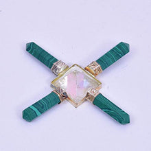 Load image into Gallery viewer, Malachite Energy Generator 4 Pencils Reiki Chakra Healing Crystal Clear Quartz Pyramid Stone
