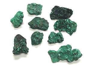 Zentron Crystal Collection Fibrous Malachite Stone - Raw Stone in Velvet Bag (Small (1-2"))