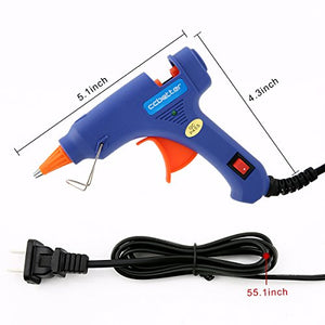 Hot Glue Gun,ccbetter upgraded version Mini Hot Melt Glue Gun with 30pcs Glue Sticks with glue gun removable Anti-hot cover for DIY Small Craft Projects and Home Quick Repairs Blue