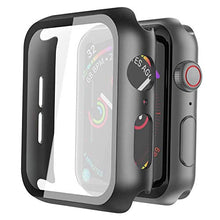 Load image into Gallery viewer, Misxi 2 Pack Hard PC Case with Tempered Glass Screen Protector Compatible with Apple Watch Series 6 SE Series 5 Series 4 44mm, Black
