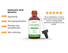 Load image into Gallery viewer, goPure Hyaluronic Acid Serum for Face - Anti Aging Serum with Vitamin C &amp; E, Green Tea - Anti Wrinkle Hydrating Serum - Facial Moisturizer Collagen Serum - Helps Hydrate and Plump the Skin
