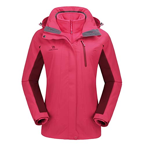 CAMEL CROWN Women's Waterproof Ski Jacket 3-in-1 Winter Coat Windbreaker Fleece Inner for Snow Rain Hiking Outdoor