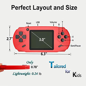 Beijue 16 Bit Handheld Games for Kids Adults 3.0'' Large Screen Preloaded 100 HD Classic Retro Video Games no Need WiFi USB Rechargeable Seniors Electronic Game Player Birthday Xmas Present (Red)