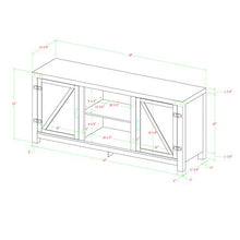 Load image into Gallery viewer, Walker Edison Furniture Company Farmhouse Barn Wood Universal Stand for TV's up to 64" Flat Screen Living Room Storage Cabinet Doors and Shelves Entertainment Center, 58 Inch, Grey Wash
