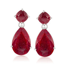 Load image into Gallery viewer, Ross-Simons 26.50 ct. t.w. Opaque Ruby Drop Earrings in Sterling Silver For Women 925
