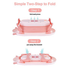 Load image into Gallery viewer, Lovin&amp;Hugin Baby Foldable Bathtub, Collapsible Baby Bathtub Newborn to Toddler with Ridge Protection pad, Baby Temperature Bathtub for Babies Girls, Pink
