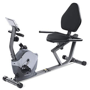 MaxKare Recumbent Exercise Bike Indoor Cycling Stationary Bike with Adjustable Seat and Resistance, Pulse Monitor/Phone Holder (Seat Height Adjustment by Knob)