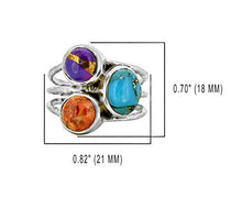 Load image into Gallery viewer, YoTreasure Blue Copper Turquoise Solid 925 Sterling Silver Bypass Ring Jewelry
