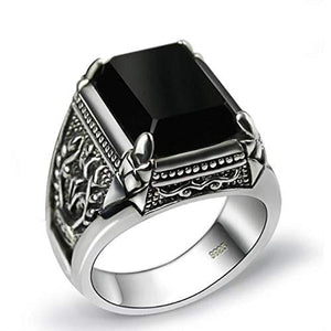 Project:Yourself 925 Sterling Silver Natural Black Obsidian Ring (7)