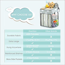 Load image into Gallery viewer, Hanging Diaper Caddy Organizer - Diaper Stacker for Changing Table, Crib, Playard or Wall &amp; Nursery Organization Baby Shower Gifts for Newborn (Gray Cloud)
