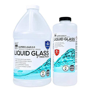 DEEP Pour Epoxy Resin Kit Crystal Clear Liquid Glass - 2 to 4 Inches Plus Clear Epoxy Resin at One Time for Live Edge, River Tables and Wood Filler- ¾ Gallon Clear Casting Pourable Epoxy Resin Kit