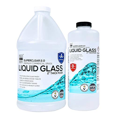 DEEP Pour Epoxy Resin Kit Crystal Clear Liquid Glass - 2 to 4 Inches Plus Clear Epoxy Resin at One Time for Live Edge, River Tables and Wood Filler- ¾ Gallon Clear Casting Pourable Epoxy Resin Kit