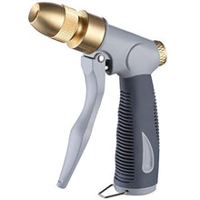 Load image into Gallery viewer, HOMY Garden Hose Nozzle, Heavy Duty Metal in Zinc Alloy Body with Full Brass Nozzle &amp; ABS Plastic with Rubber Coating, High Pressure Metal Water Spray Gun,Best for Watering,Washing(Gray Color)
