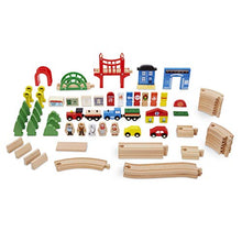 Load image into Gallery viewer, Little Tikes Real Wooden Train Table Set for Kids, Deluxe Over 80Piece Hand Painted Wooden Set with Tracks, Trains &amp; Accessories
