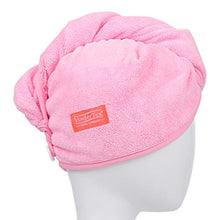 Load image into Gallery viewer, YoulerTex Microfiber Hair Towel Wrap for Women, 2 Pack 10 inch X 26 inch, Super Absorbent Quick Dry Hair Turban for Drying Curly, Long &amp; Thick Hair (Blue+Pink)
