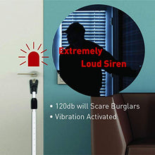 Load image into Gallery viewer, Securityman 2-in-1 Door Security Bar with Alarm &amp; Sliding Door Stopper Security Bar with 120db Loud Alert Siren - Durable &amp; Rugged Iron, Sturdy on Most Floors &amp; Windows (Protects Against Scratches)
