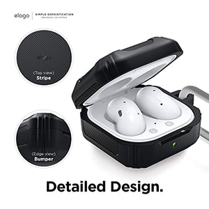 elago Armor Case Compatible with Samsung Galaxy Buds 2 Case (2021) / Galaxy Buds Pro Case (2021) / Galaxy Buds Live Case (2020) [US Patent Registered] [Black]