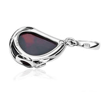 Load image into Gallery viewer, Ian and Valeri Co. Black Cherry Amber Sterling Silver Pendant Necklace 18 Inches

