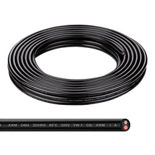 Load image into Gallery viewer, Geosiry Electrical Wire - 20Ft 20AWG Tinned Copper Hookup Wire, 2 Core Flexible Extension Power Cord for Auto，Insulated Stranded Cable for Outdoor Lighting Boat Marine Solar -Black(20AWG 20Ft)
