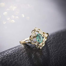 Load image into Gallery viewer, Beyond jewelry Natural Ruby Sapphire Emerald Diamond Engagement Ring in 14K Yellow Gold for Women
