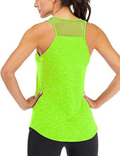 Load image into Gallery viewer, ICTIVE Workout Tank Tops for Women Breathable Mesh Racerback Tank Tops Muscle Tank Workout Tops for Women Yoga Tops for Women Loose fit Backless Running Tank Tops Gym Tops Neon Green L
