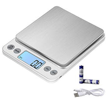 Load image into Gallery viewer, KUBEI Upgraded Larger Size Digital Food Scale Weight Grams and OZ, 5kg/0.1g Kitchen Scale for Cooking Baking, High Precision Electronic Scale with LCD Display

