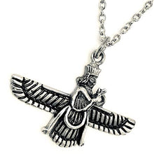 Load image into Gallery viewer, Asoodehdelan Small Sterling Silver Persian Farvahar Faravahar Necklace
