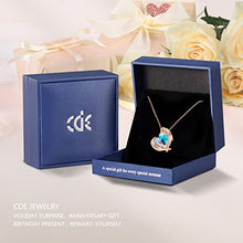 Load image into Gallery viewer, CDE Love Heart Pendant Necklaces for Women Silver Tone Rose Gold Tone Crystals Birthstone Jewelry Gifts for Women Birthday/Anniversary Day/Party (C-Oct.-Rose Gold Aurore Boreale)
