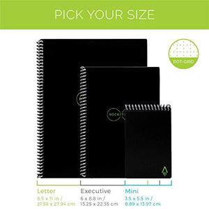 Rocketbook Smart Reusable Notebook - Dot-Grid Eco-Friendly Notebook with 1 Pilot Frixion Pen & 1 Microfiber Cloth Included - Atomic Red Cover, Executive Size (6" x 8.8")