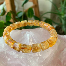 Load image into Gallery viewer, Handmade Genuine Citrine Crystal Stretch Bracelet, Abundance Stone Birthstone Chakra Healing Gemstone Crystal Beads Adjustable Bangle Jewelry Gift for Men Women
