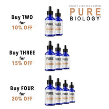 Load image into Gallery viewer, Pure Biology Premium Vitamin C Serum for Face with Hyaluronic Acid &amp; Vitamin E, Brightening Antioxidant Serum for Face, Acne and Dark Spot Corrector, Skin Care for Men &amp; Women (1 oz)
