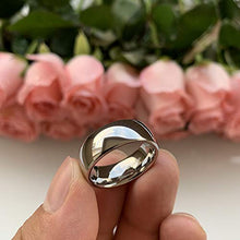 Load image into Gallery viewer, iTungsten 8mm White Tungsten Carbide Wedding Bands for Men Women Engagement Rings I Love You Engraved Polished Shiny Comfort Fit
