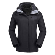 Load image into Gallery viewer, CAMEL CROWN Women&#39;s Waterproof Ski Jacket 3-in-1 Winter Coat Windbreaker Fleece Inner for Snow Rain Hiking Outdoor
