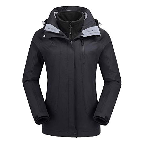CAMEL CROWN Women's Waterproof Ski Jacket 3-in-1 Winter Coat Windbreaker Fleece Inner for Snow Rain Hiking Outdoor