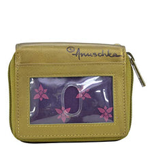 Load image into Gallery viewer, Anuschka Women’s Genuine Leather Zip-Around Small Organiser Wristlet - Hand Painted Exterior - Dreamy Floral
