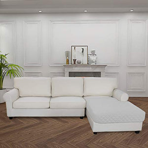 Easy-Going Sofa Slipcover L Shape Sectional Couch Cover 42 x 52 inches Rectangular Chaise Lounge Cover Reversible Sofa Cover Furniture Protector for Pets Kids Children Dog Cat(Light Gray/Light Gray)
