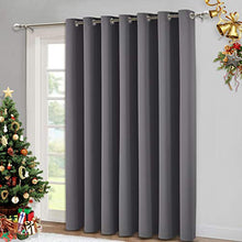 Load image into Gallery viewer, NICETOWN Patio Sliding Door Curtain - Wide Blackout Curtains, Keep Warm Draperies, Grey Sliding Glass Door Drapes (Gray, 100 inches W x 84 inches L)

