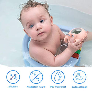 Baby Bath Bathtub Thermometer for Infant - Safety Bath Tub Water Temperature Digital Thermometer - Floating Bathing Toy Gift for Kids Newborn Mother with Flashing Temperature Warning