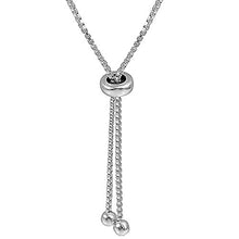 Load image into Gallery viewer, Sterling Silver 3mm Blue Topaz Round-cut Chain Adjustable Pull-String Bolo Slider Tennis Bracelet for Women Teens Girls
