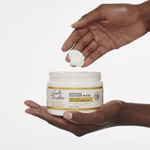 Soft-Sheen Carson Carol's Daughter Goddess Strength Repairing Cocoon Hydrating Hair Mask for Dry Damaged & Curly Hair, Restores Moisture, Made with Castor Oil, 12 Oz, White